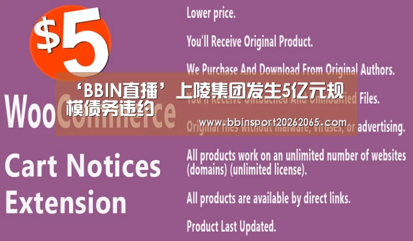 ‘BBIN直播’上陵集团发生5亿元规模债务违约